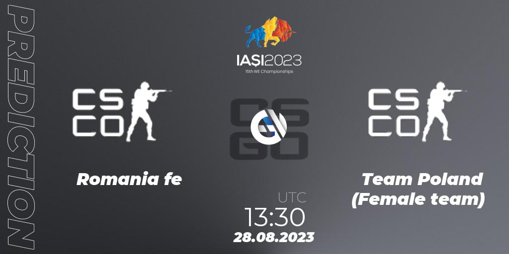 Romania fe vs Team Poland (Female team): Match Prediction. 28.08.2023 at 14:40, Counter-Strike (CS2), IESF Female World Esports Championship 2023