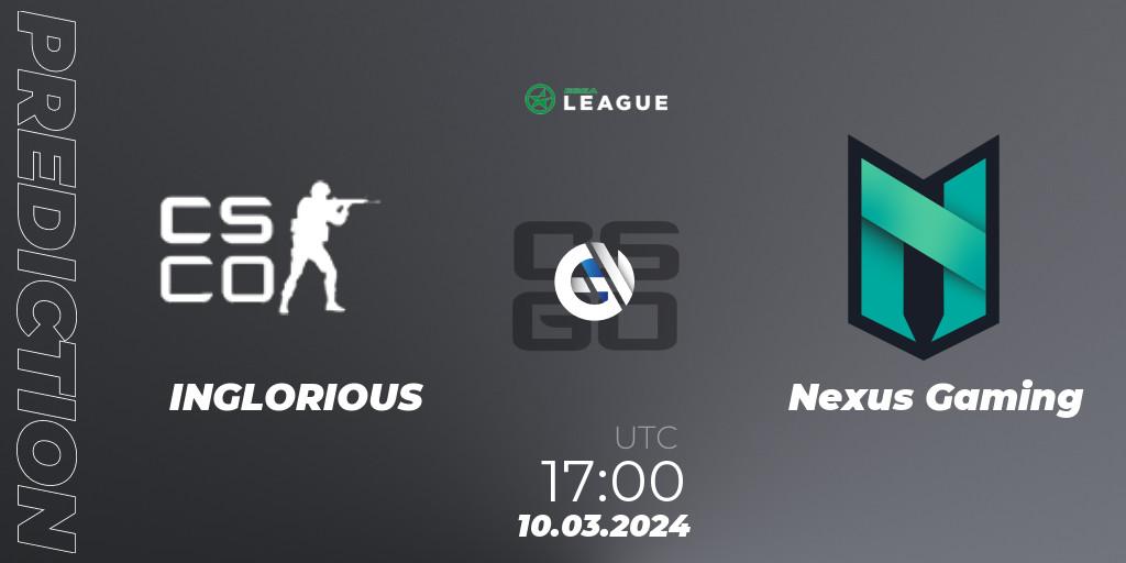 INGLORIOUS vs Nexus Gaming: Match Prediction. 10.03.24, CS2 (CS:GO), ESEA Season 48: Advanced Division - Europe