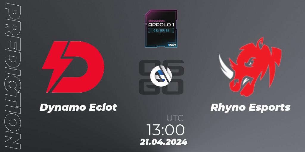 Dynamo Eclot vs Rhyno Esports: Match Prediction. 21.04.24, CS2 (CS:GO), Appolo1 Series: Phase 1