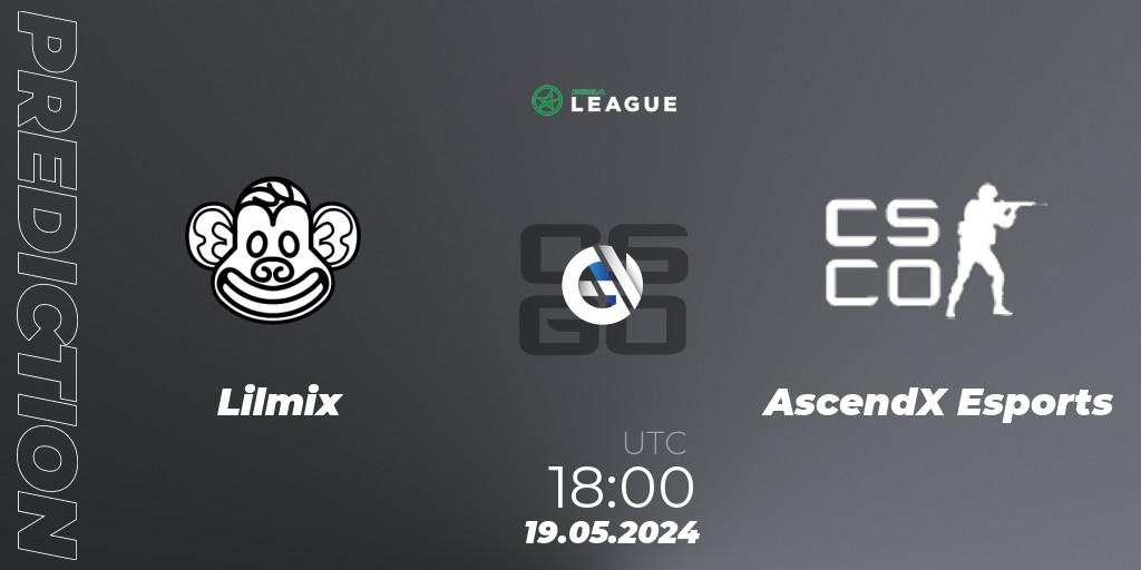 Lilmix vs AscendX Esports: Match Prediction. 19.05.2024 at 18:00, Counter-Strike (CS2), ESEA Season 49: Advanced Division - Europe