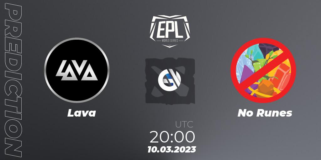 Lava vs No Runes: Match Prediction. 10.03.23, Dota 2, European Pro League World Series America Season 4