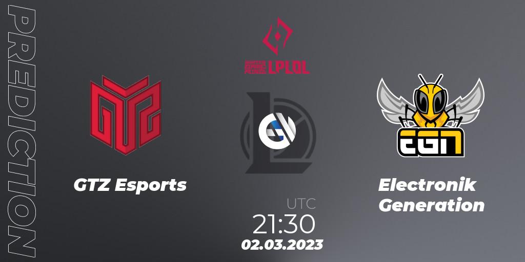 GTZ Esports vs Electronik Generation: Match Prediction. 02.03.2023 at 21:30, LoL, LPLOL Split 1 2023 - Group Stage