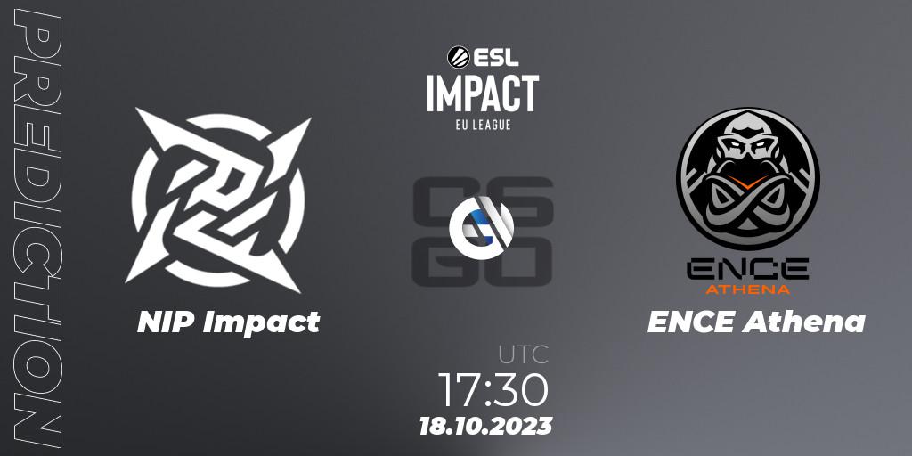 NIP Impact vs ENCE Athena: Match Prediction. 18.10.2023 at 17:30, Counter-Strike (CS2), ESL Impact League Season 4: European Division