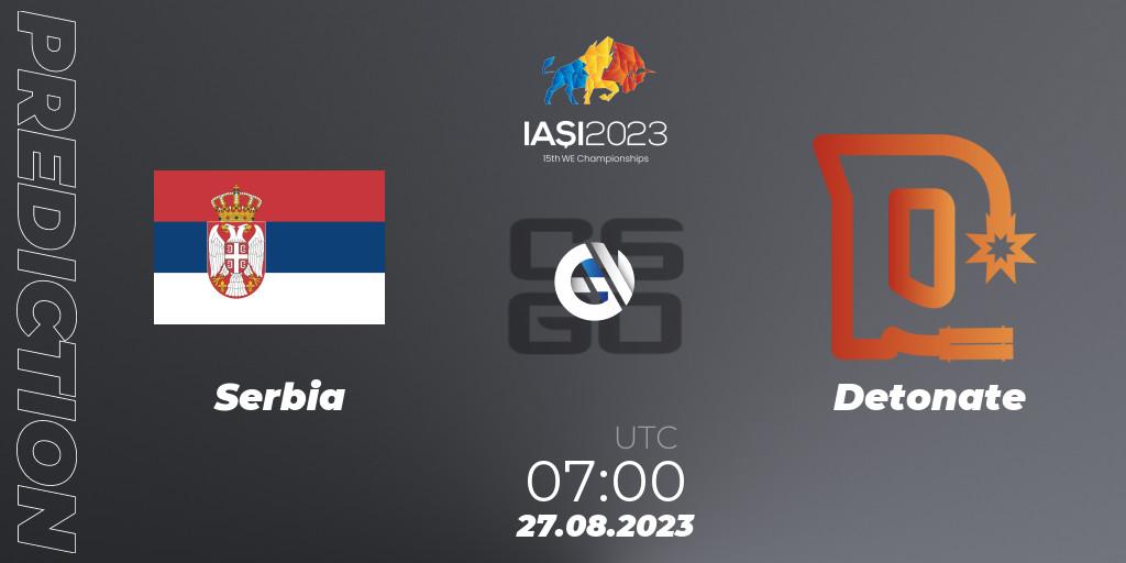 Serbia vs Detonate: Match Prediction. 27.08.23, CS2 (CS:GO), IESF World Esports Championship 2023