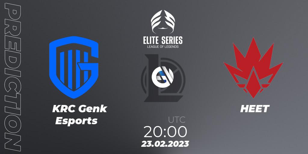 KRC Genk Esports vs HEET: Match Prediction. 23.02.23, LoL, Elite Series Spring 2023 - Group Stage