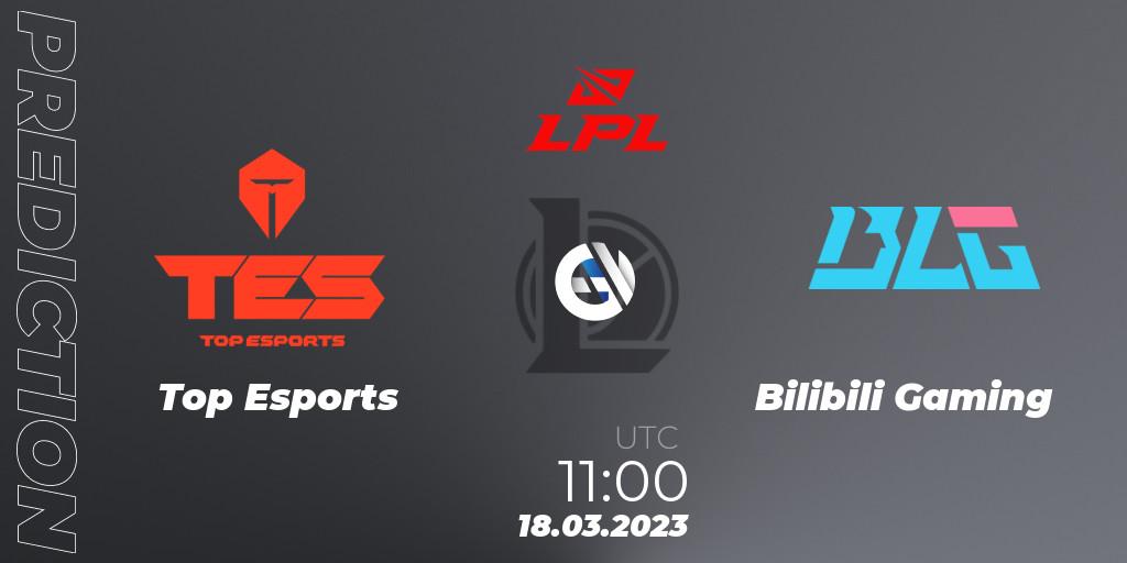 Top Esports vs Bilibili Gaming: Match Prediction. 18.03.23, LoL, LPL Spring 2023 - Group Stage