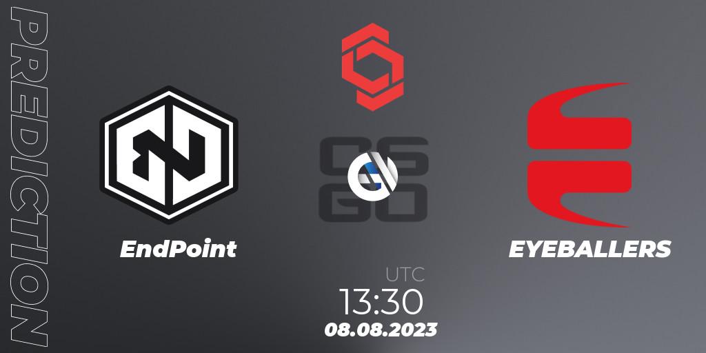 EndPoint vs EYEBALLERS: Match Prediction. 08.08.2023 at 17:40, Counter-Strike (CS2), CCT Central Europe Series #7