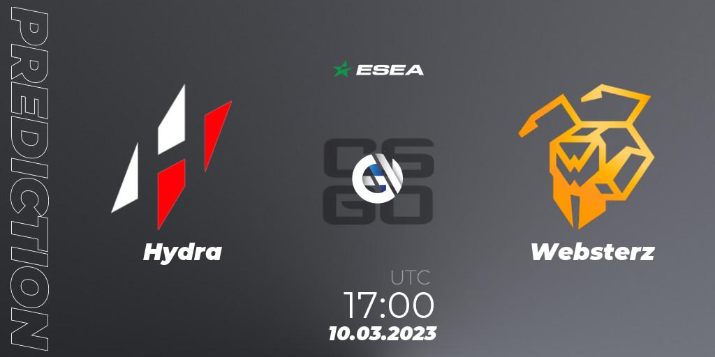 Hydra vs Websterz: Match Prediction. 10.03.23, CS2 (CS:GO), ESEA Season 44: Advanced Division - Europe