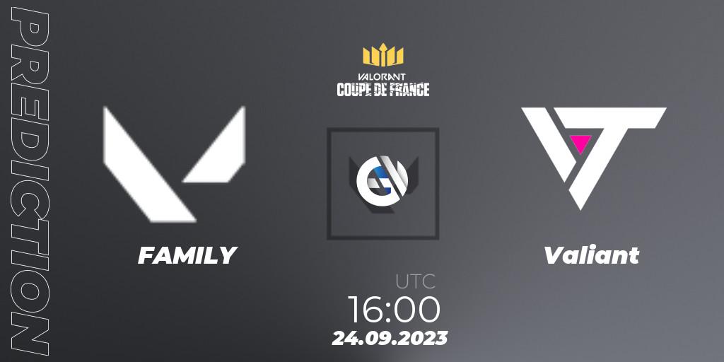 FAMILY vs Valiant: Match Prediction. 24.09.23, VALORANT, VCL France: Revolution - Coupe De France 2023