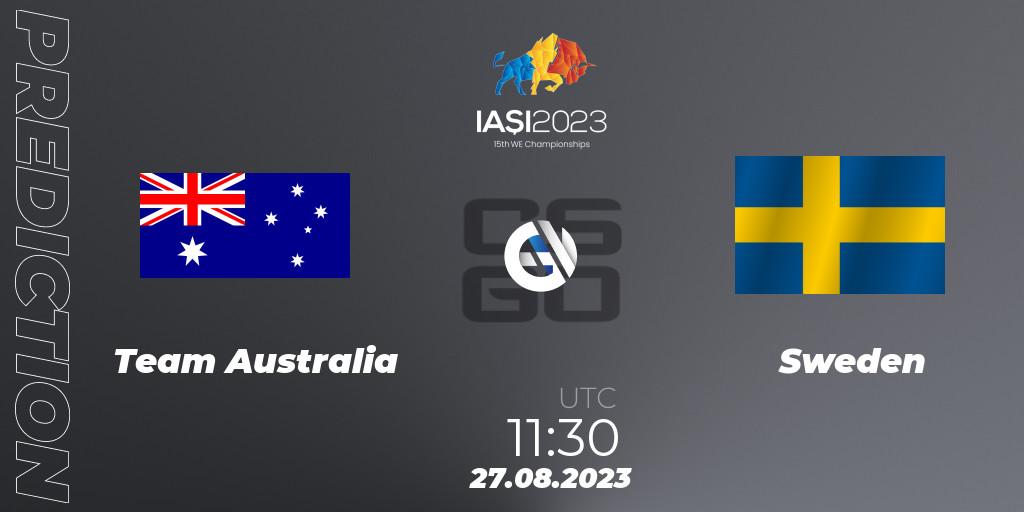 Team Australia vs Sweden: Match Prediction. 27.08.2023 at 15:45, Counter-Strike (CS2), IESF World Esports Championship 2023