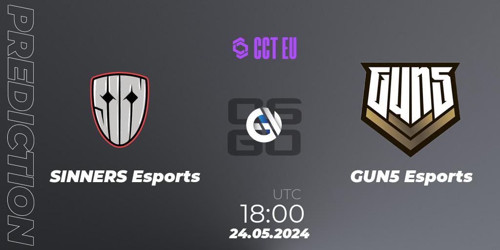 SINNERS Esports vs GUN5 Esports: Match Prediction. 24.05.2024 at 18:00, Counter-Strike (CS2), CCT Season 2 Europe Series 4