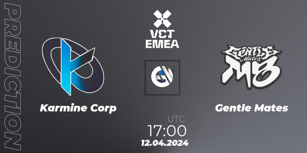 Karmine Corp vs Gentle Mates: Match Prediction. 12.04.24, VALORANT, VALORANT Champions Tour 2024: EMEA League - Stage 1 - Group Stage
