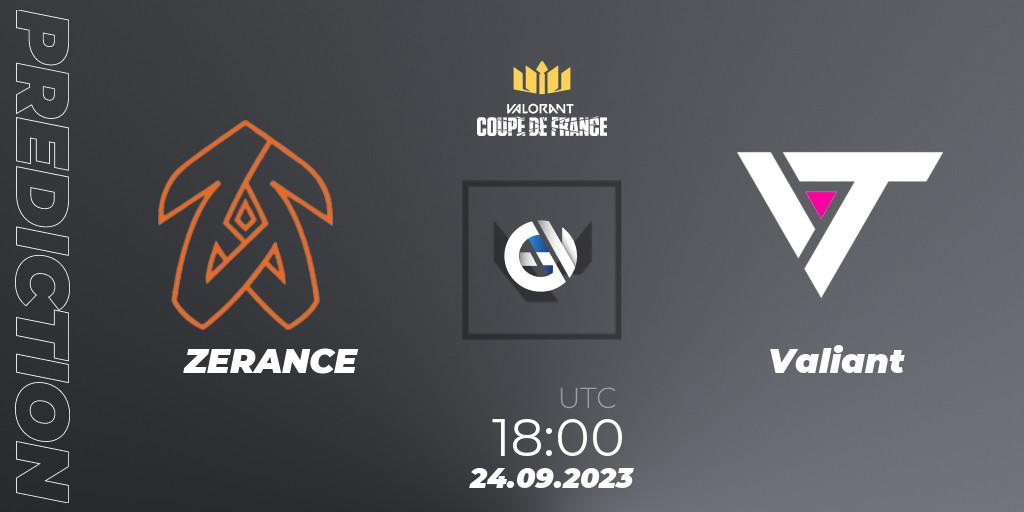 ZERANCE vs Valiant: Match Prediction. 24.09.23, VALORANT, VCL France: Revolution - Coupe De France 2023
