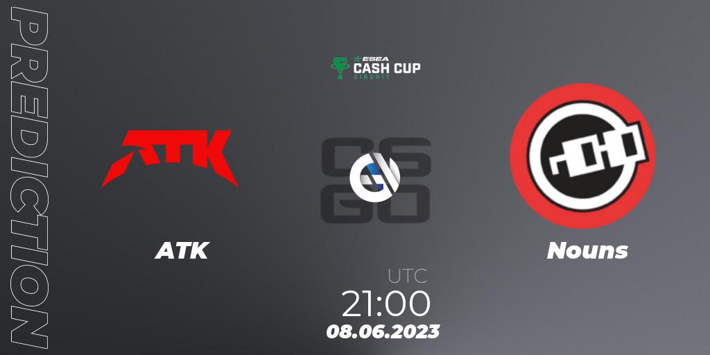 ATK vs Nouns: Match Prediction. 08.06.23, CS2 (CS:GO), ESEA Cash Cup Circuit Season 1 Finals