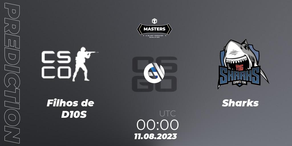 Filhos de D10S vs Sharks: Match Prediction. 11.08.2023 at 00:00, Counter-Strike (CS2), TG Masters: Fall 2023