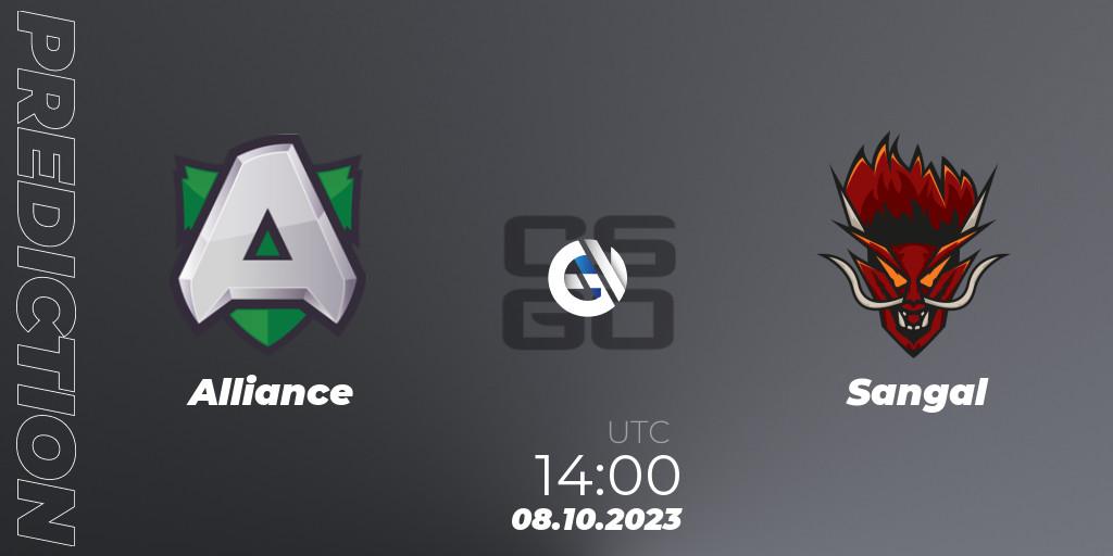 Alliance vs Sangal: Match Prediction. 08.10.23, CS2 (CS:GO), A1 Gaming League Season 7