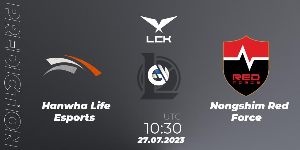 Hanwha Life Esports vs Nongshim Red Force: Match Prediction. 27.07.23, LoL, LCK Summer 2023 Regular Season