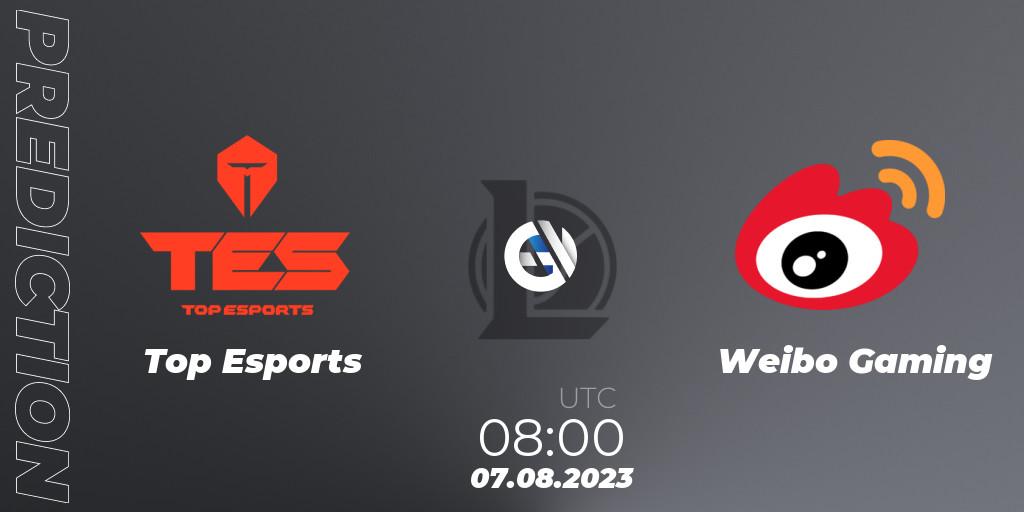 Top Esports vs Weibo Gaming: Match Prediction. 07.08.23, LoL, LPL Regional Finals 2023