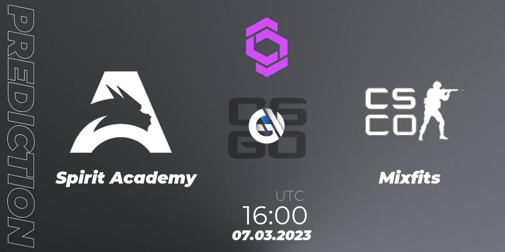 Spirit Academy vs Mixfits: Match Prediction. 07.03.2023 at 17:00, Counter-Strike (CS2), CCT West Europe Series 2 Closed Qualifier