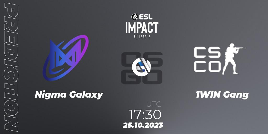 Nigma Galaxy vs 1WIN Gang: Match Prediction. 25.10.23, CS2 (CS:GO), ESL Impact League Season 4: European Division