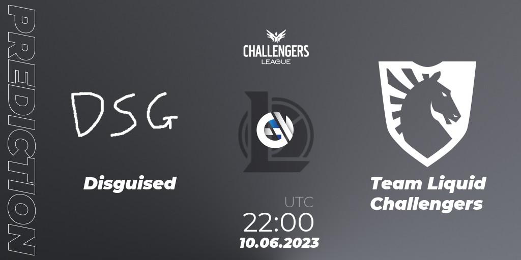 Disguised vs Team Liquid Challengers: Match Prediction. 10.06.2023 at 22:00, LoL, North American Challengers League 2023 Summer - Group Stage