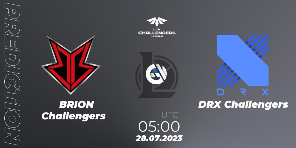 BRION Challengers vs DRX Challengers: Match Prediction. 28.07.23, LoL, LCK Challengers League 2023 Summer - Group Stage