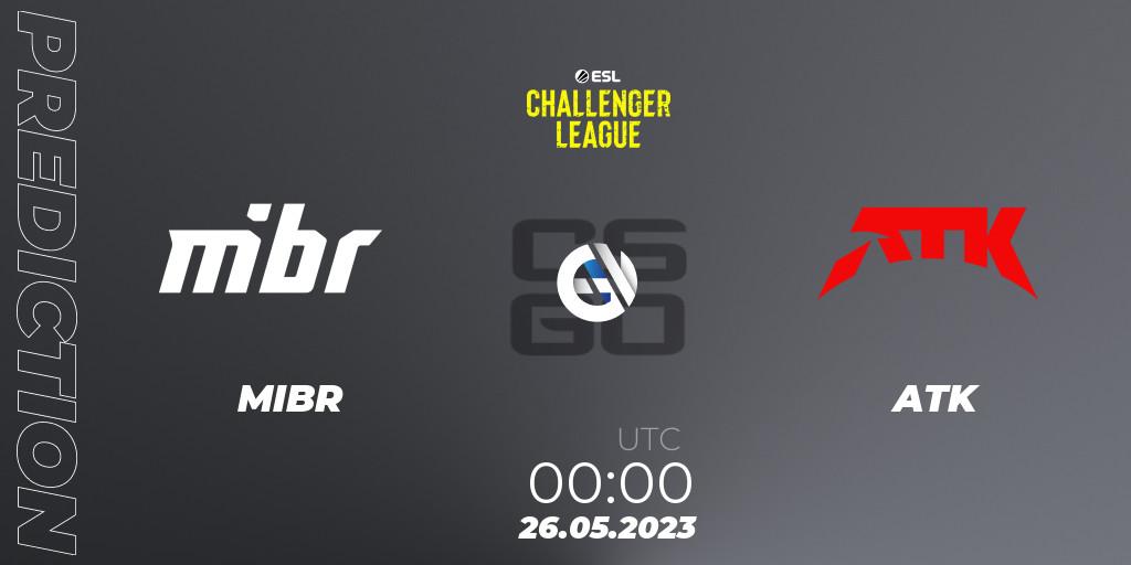 MIBR vs ATK: Match Prediction. 26.05.23, CS2 (CS:GO), ESL Challenger League Season 45: North America