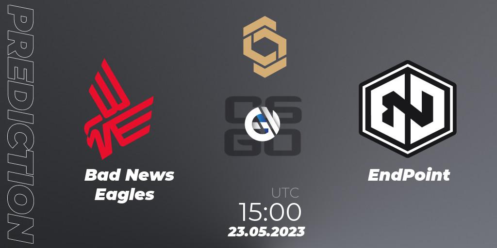 Bad News Eagles vs EndPoint: Match Prediction. 23.05.2023 at 15:45, Counter-Strike (CS2), CCT South Europe Series #4