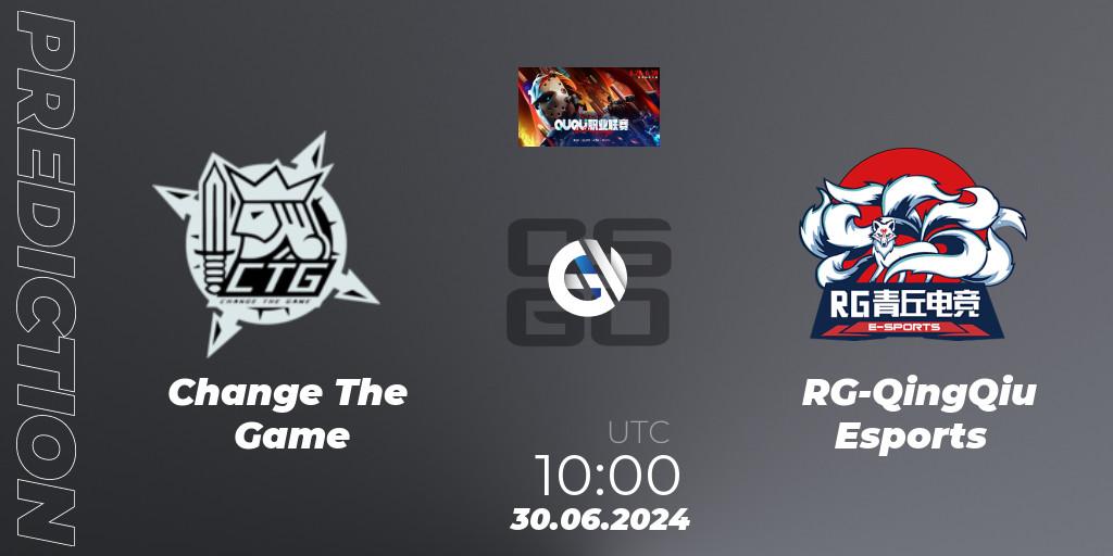 Change The Game vs RG-QingQiu Esports: Match Prediction. 30.06.2024 at 10:00, Counter-Strike (CS2), QU Pro League