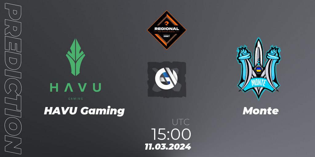HAVU Gaming vs Monte: Match Prediction. 11.03.2024 at 15:00, Dota 2, RES Regional Series: EU #1