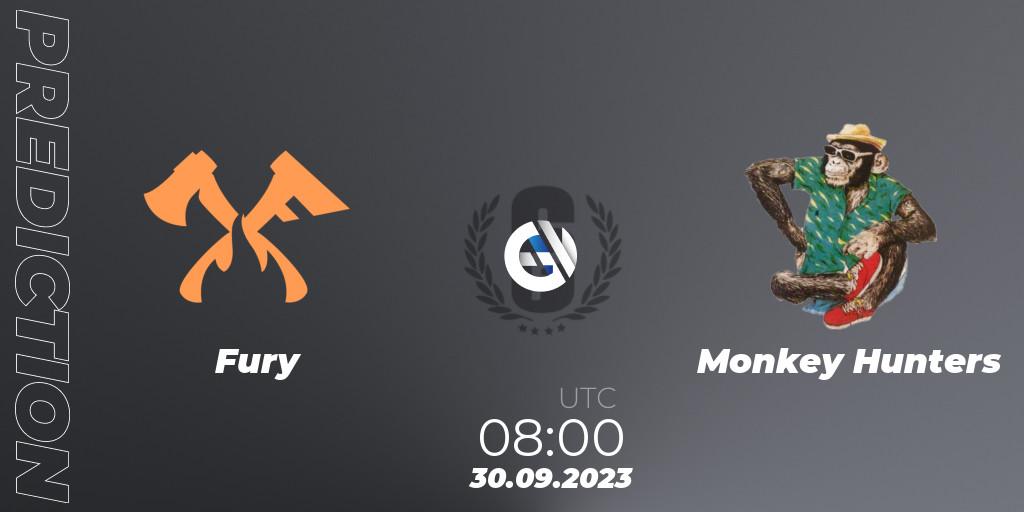 Fury vs Monkey Hunters: Match Prediction. 30.09.2023 at 08:00, Rainbow Six, Asia League 2023 - Stage 2 - Last Chance Qualifiers