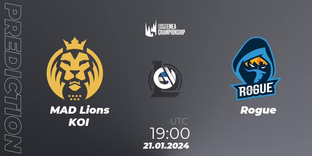 MAD Lions KOI vs Rogue: Match Prediction. 22.01.2024 at 18:00, LoL, LEC Winter 2024 - Regular Season