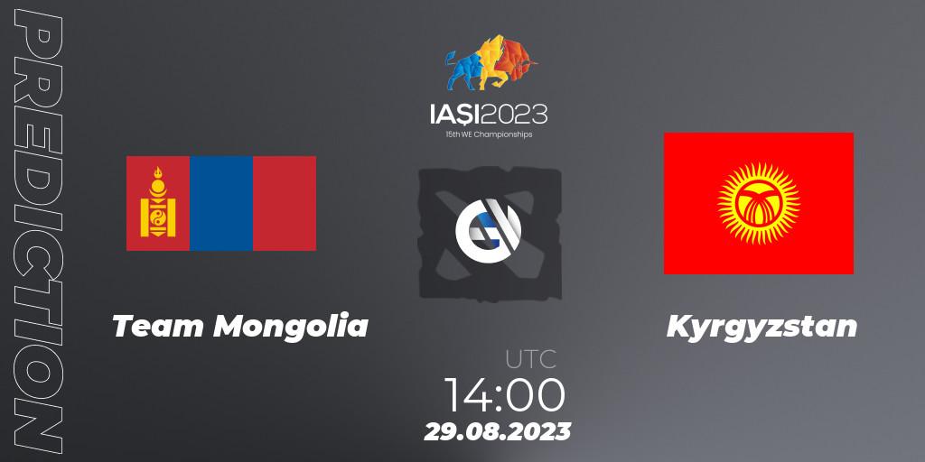 Team Mongolia vs Kyrgyzstan: Match Prediction. 29.08.2023 at 18:02, Dota 2, IESF World Championship 2023