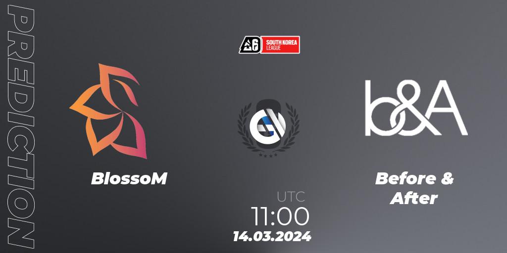BlossoM vs Before & After: Match Prediction. 14.03.2024 at 11:00, Rainbow Six, South Korea League 2024 - Stage 1