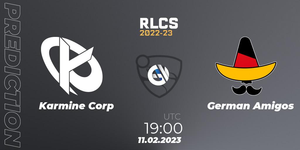Karmine Corp vs German Amigos: Match Prediction. 11.02.2023 at 18:55, Rocket League, RLCS 2022-23 - Winter: Europe Regional 2 - Winter Cup