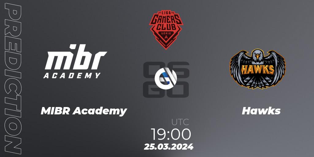 MIBR Academy vs Hawks: Match Prediction. 25.03.24, CS2 (CS:GO), Gamers Club Liga Série A: March 2024