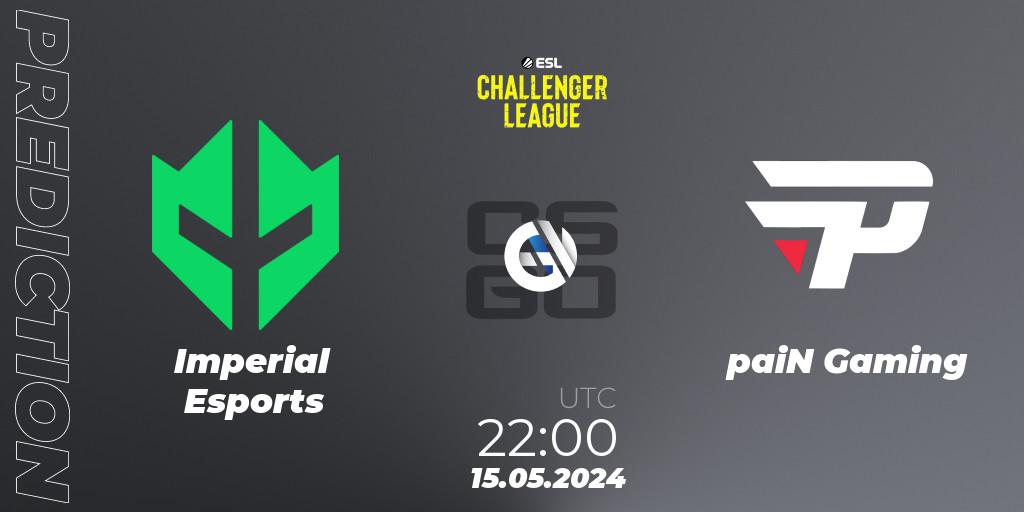 Imperial Esports vs paiN Gaming: Match Prediction. 15.05.2024 at 22:00, Counter-Strike (CS2), ESL Challenger League Season 47: South America