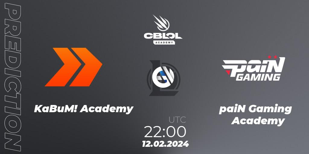 KaBuM! Academy vs paiN Gaming Academy: Match Prediction. 12.02.24, LoL, CBLOL Academy Split 1 2024