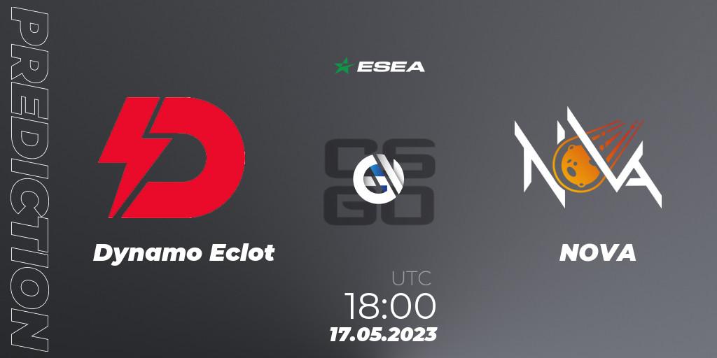 Dynamo Eclot vs NOVA: Match Prediction. 18.05.2023 at 15:00, Counter-Strike (CS2), ESEA Season 45: Advanced Division - Europe