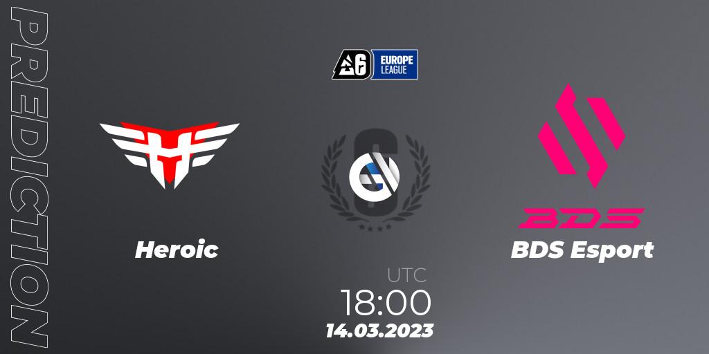 Heroic vs BDS Esport: Match Prediction. 14.03.2023 at 19:30, Rainbow Six, Europe League 2023 - Stage 1