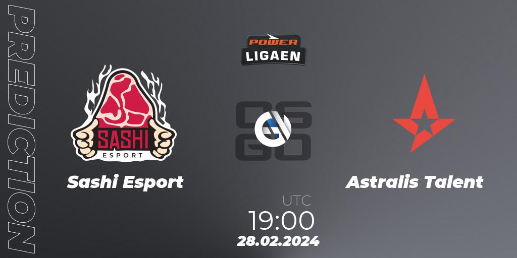 Sashi Esport vs Astralis Talent: Match Prediction. 28.02.24, CS2 (CS:GO), Dust2.dk Ligaen Season 25