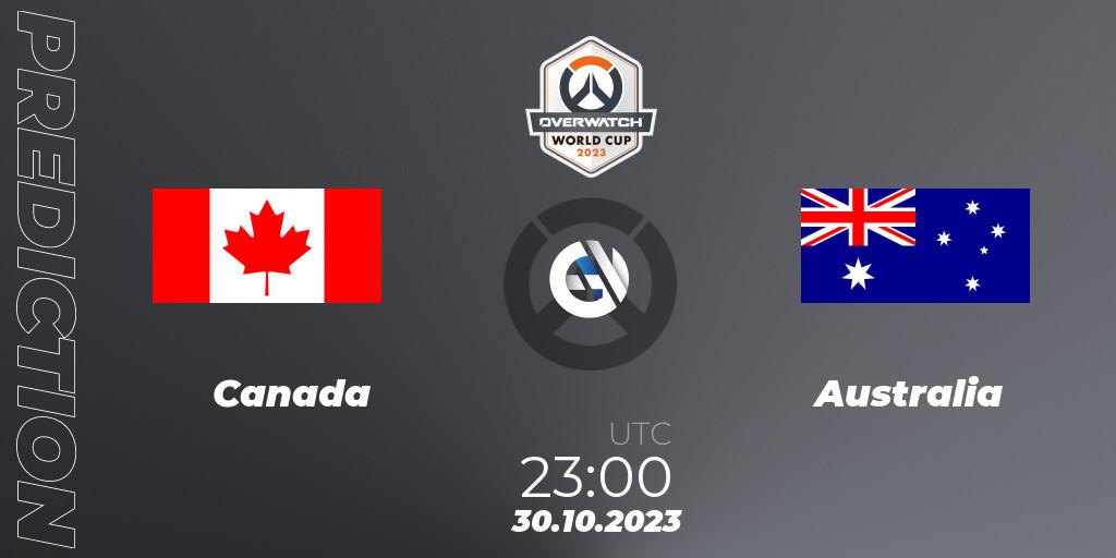 Canada vs Australia: Match Prediction. 30.10.23, Overwatch, Overwatch World Cup 2023