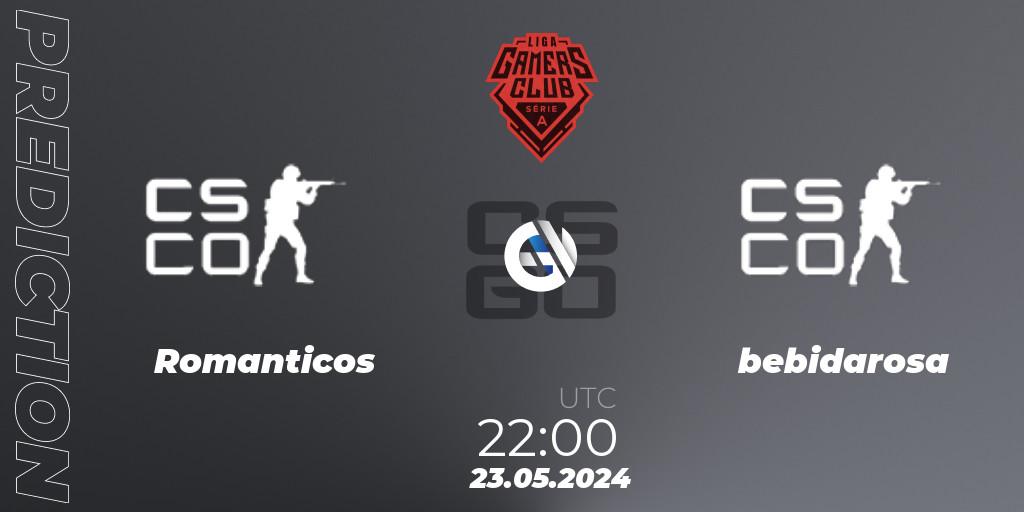 Romanticos vs bebidarosa: Match Prediction. 23.05.2024 at 22:00, Counter-Strike (CS2), Gamers Club Liga Série A: May 2024