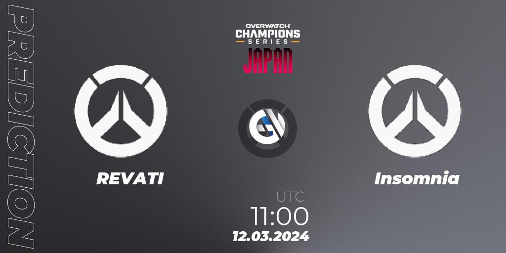 REVATI vs Insomnia: Match Prediction. 12.03.2024 at 12:00, Overwatch, Overwatch Champions Series 2024 - Stage 1 Japan