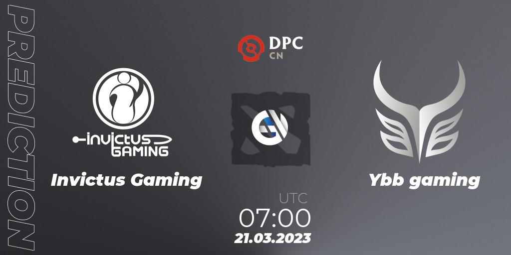 Invictus Gaming vs Ybb gaming: Match Prediction. 21.03.23, Dota 2, DPC 2023 Tour 2: China Division I (Upper)
