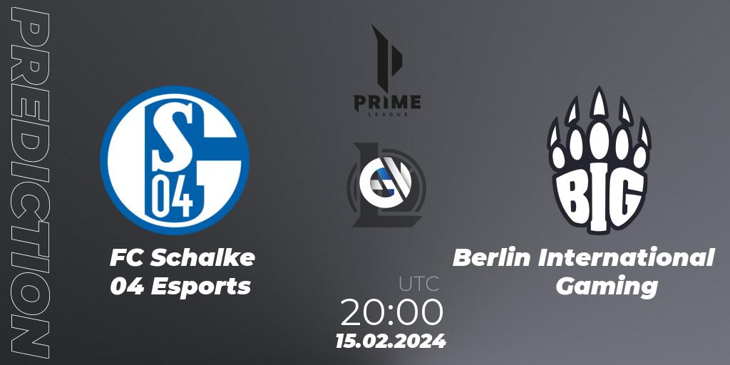 FC Schalke 04 Esports vs Berlin International Gaming: Match Prediction. 17.01.24, LoL, Prime League Spring 2024 - Group Stage
