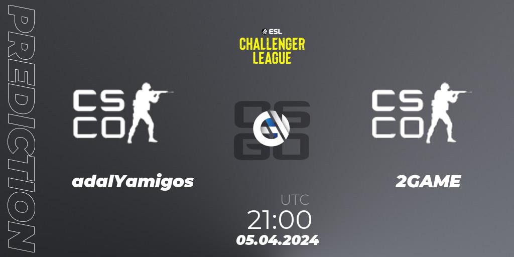 adalYamigos vs 2GAME: Match Prediction. 05.04.24, CS2 (CS:GO), ESL Challenger League Season 47: South America