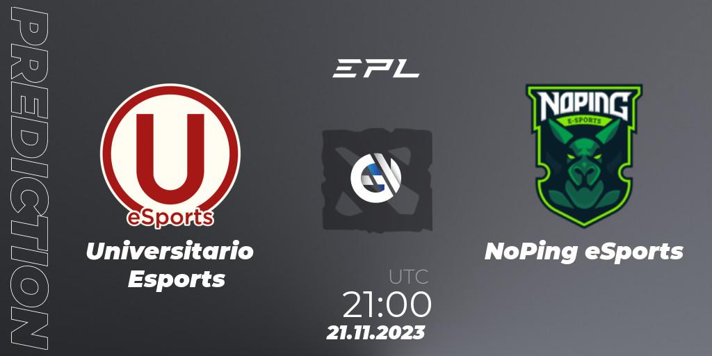 Universitario Esports vs NoPing eSports: Match Prediction. 21.11.23, Dota 2, EPL World Series: America Season 8