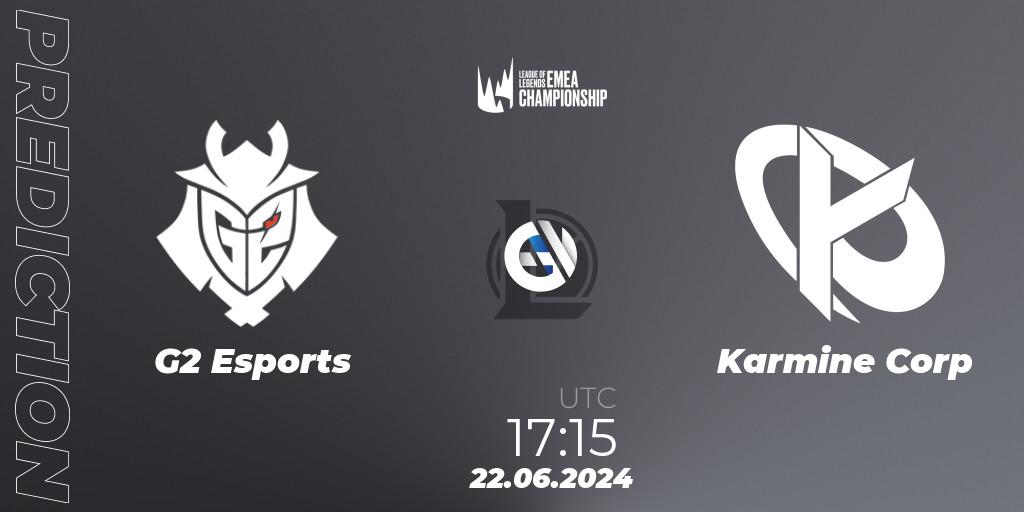 G2 Esports vs Karmine Corp: Match Prediction. 22.06.2024 at 17:15, LoL, LEC Summer 2024 - Regular Season