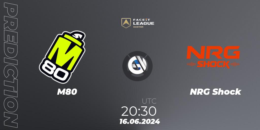 M80 vs NRG Shock: Match Prediction. 16.06.2024 at 20:30, Overwatch, FACEIT League Season 1 - NA Master Road to EWC